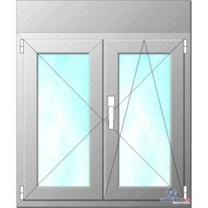 *Ventana Oscilobatiente de Aluminio de 2 Hojas Con Persiana.